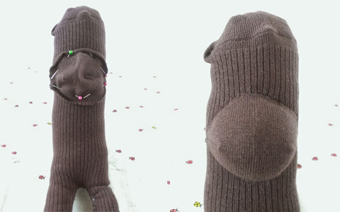 ソックモンキーの作り方 履けなくなった靴下を有効活用