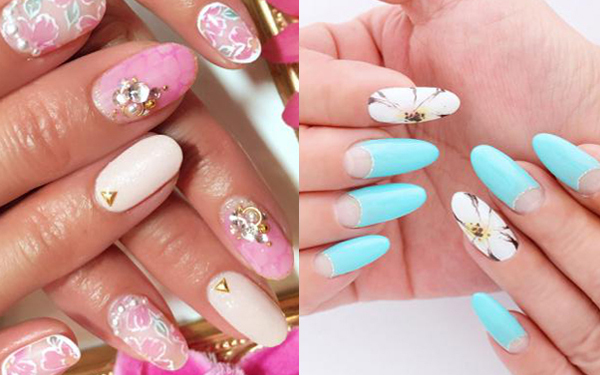 寒い冬とおさらば、春漂う花柄ネイル