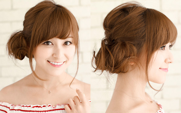 ルーズなお団子ヘアで色気UP！夏の最新お団子アレンジ