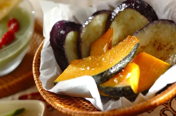 ナスとカボチャの素揚げ