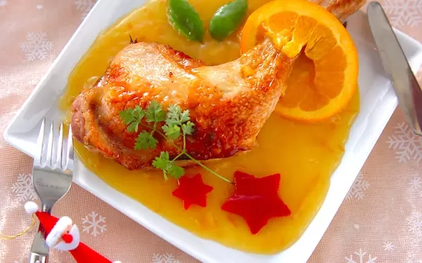 クリスマスのごちそう！　ローストチキンオレンジソースがけ
