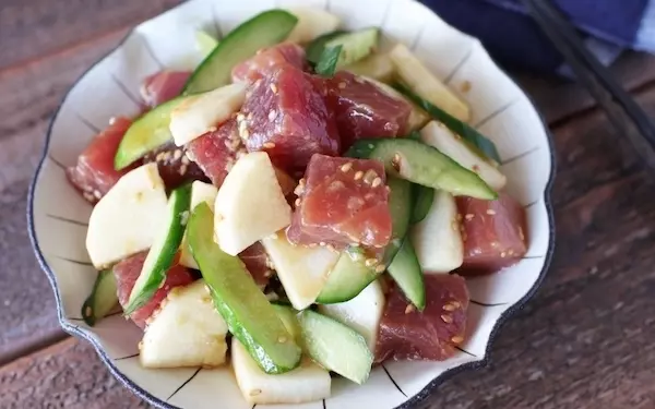 夏にうれしい簡単レシピ！　漬けまぐろときゅうりの「和えサラダ」