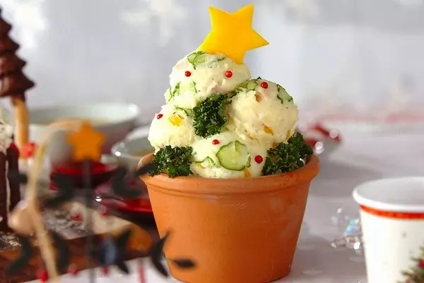 クリスマスツリーポテトサラダ