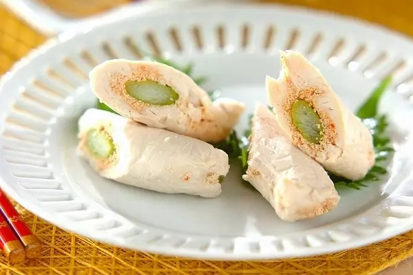 ささ身のめんたいアスパラ巻き