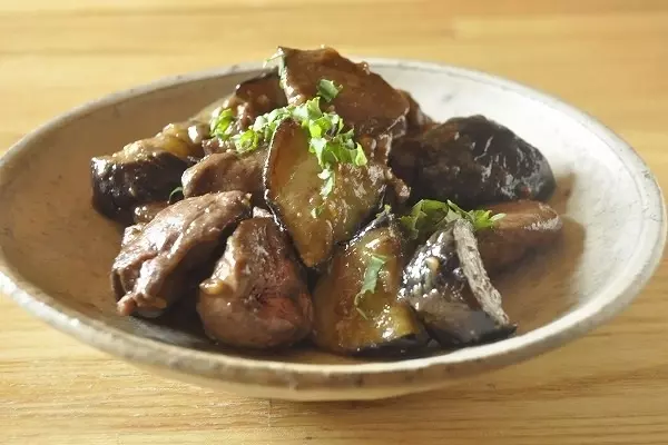 レバーとナスのみそ炒め
