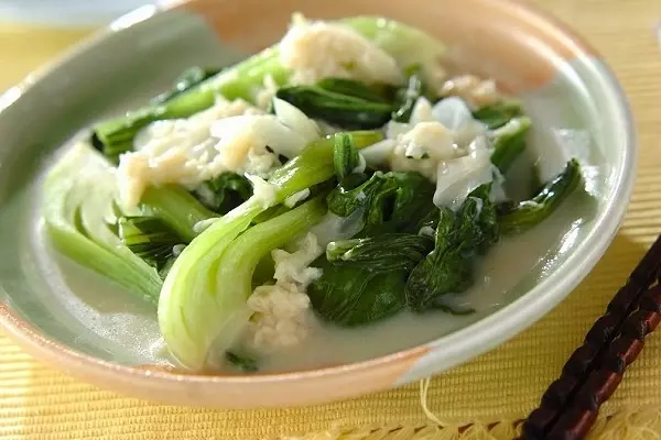 チンゲンサイとホタテの豆乳クリーム煮