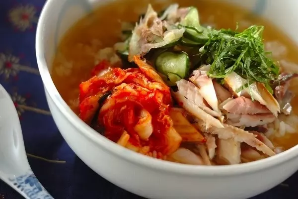 キムチ入り冷汁ご飯