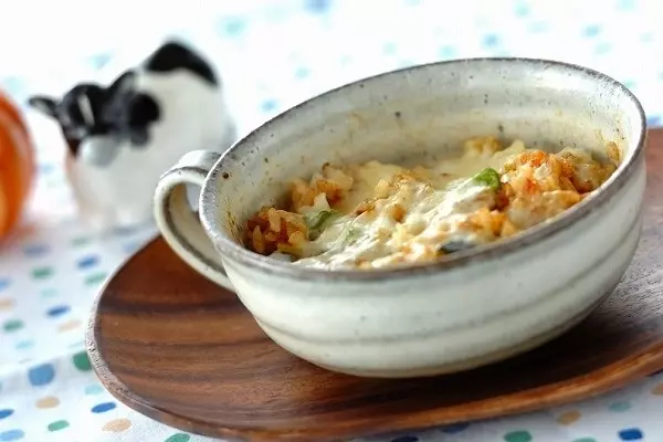 マグカップでカボチャの焼きカレー