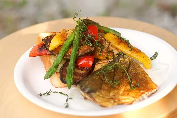 グリル野菜とオープンサンド