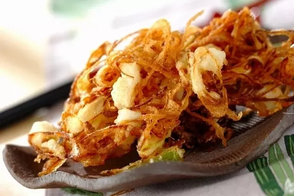 ネギと長芋のかき揚げ