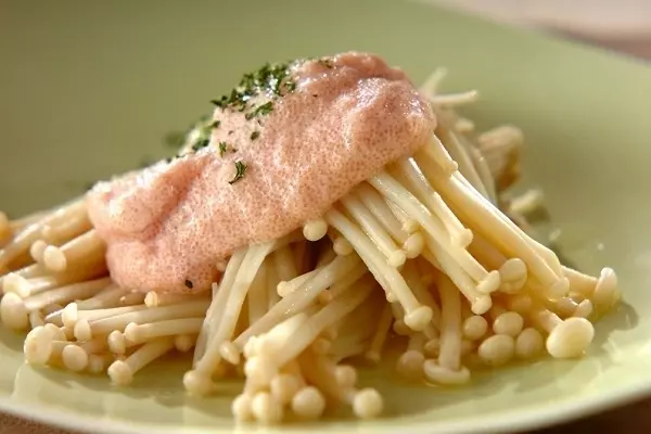 エノキのタラコクリーム