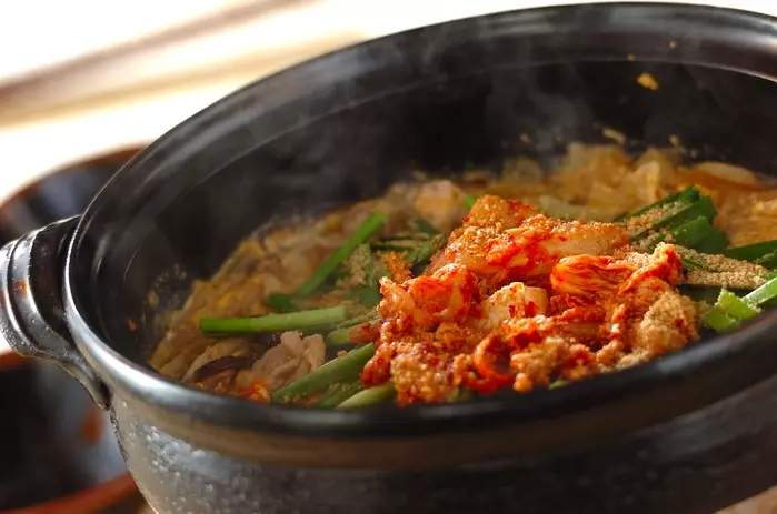 ツナのトマトクリームパスタ　高麗鍋