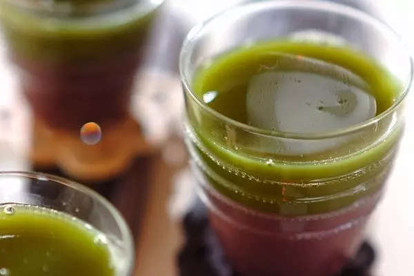 粒あん寒天と抹茶ゼリー