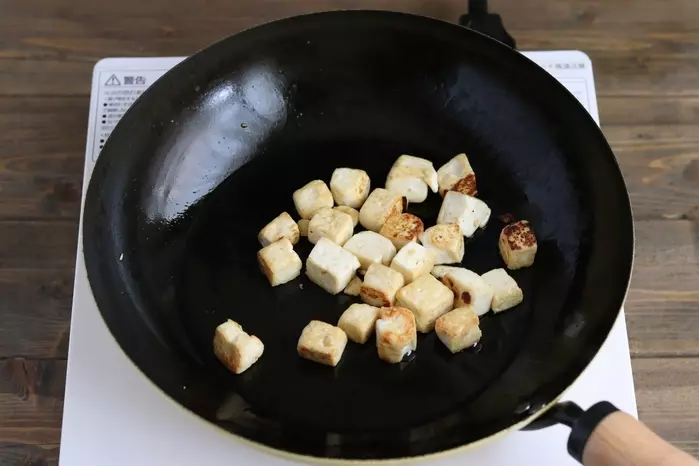 豆腐を炒められた