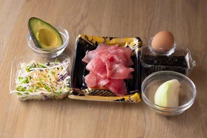 ピリ辛まぐろユッケ材料