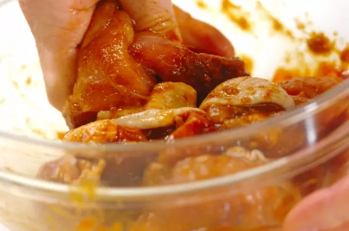 カレーチーズダッカルビの下準備1