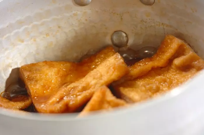 シイタケと油揚げの甘辛煮の作り方3