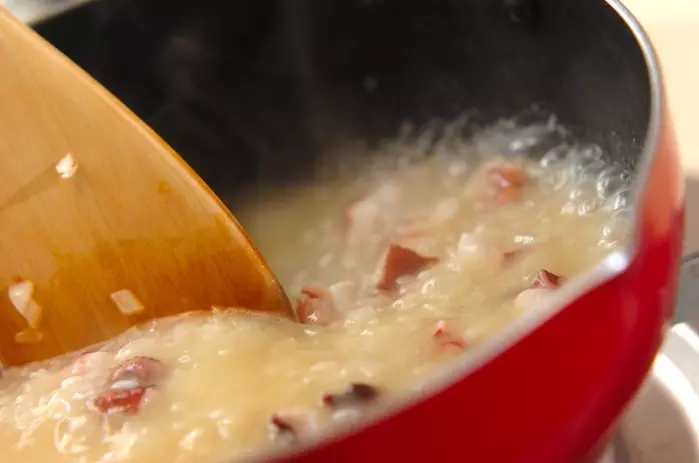 アスパラとタコのリゾットの作り方3