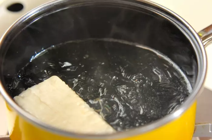 春菊とホウレン草の白和えの下準備7