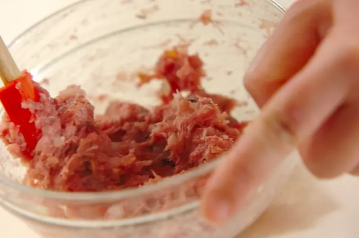 エビ入りナスのはさみ揚げの作り方1