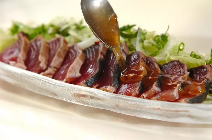 梅ダレがけカツオのたたきの作り方2