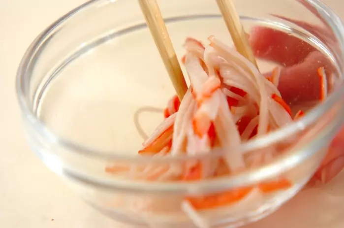 ホウレン草とモヤシのクルミ和えの下準備3