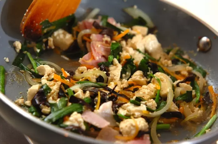 具だくさん炒り豆腐の作り方3