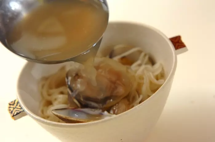 ハマグリ入りにゅうめんの作り方2