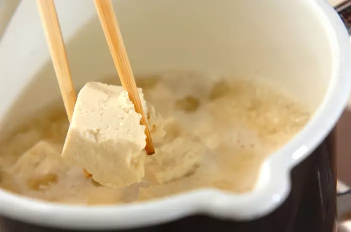 豆腐のあったかタラコあんの作り方1