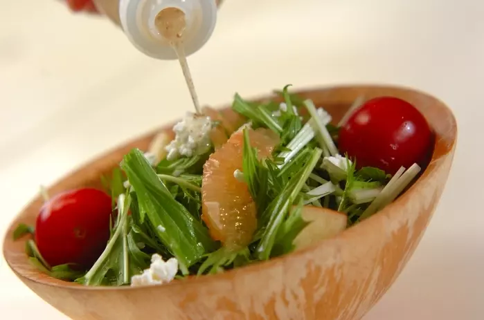 シャキシャキ水菜のサラダの作り方1