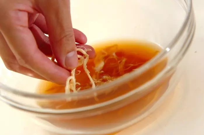 サキイカ入り切干し大根の甘酢漬けの下準備3