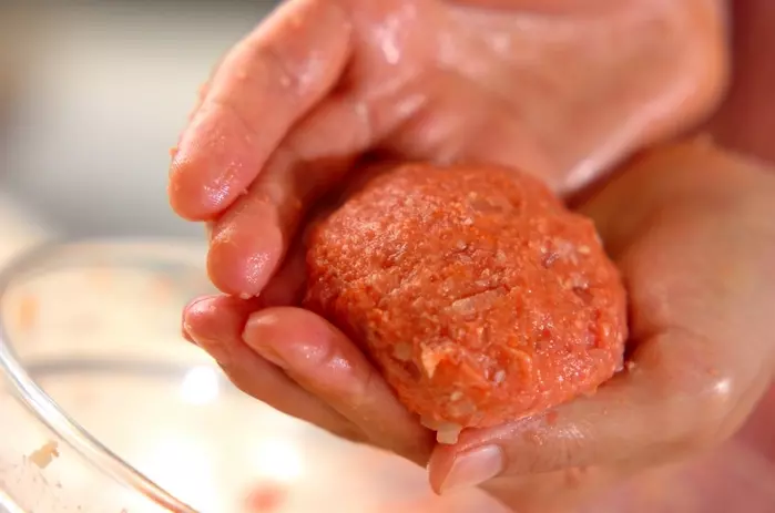 お弁当に!ホタテのベーコンバーグの作り方2