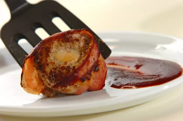 お弁当に!ホタテのベーコンバーグの作り方6