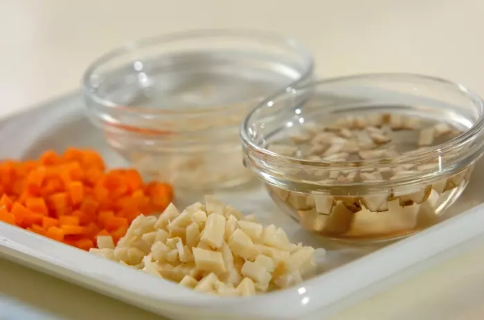 根菜入りいなり寿司の下準備3