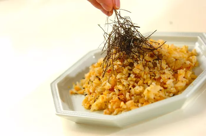 高菜と明太子のチャーハンの作り方3