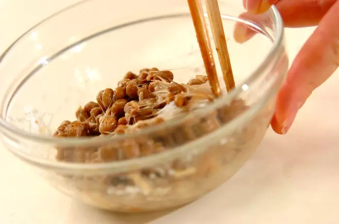 納豆のサクサク揚げの下準備1