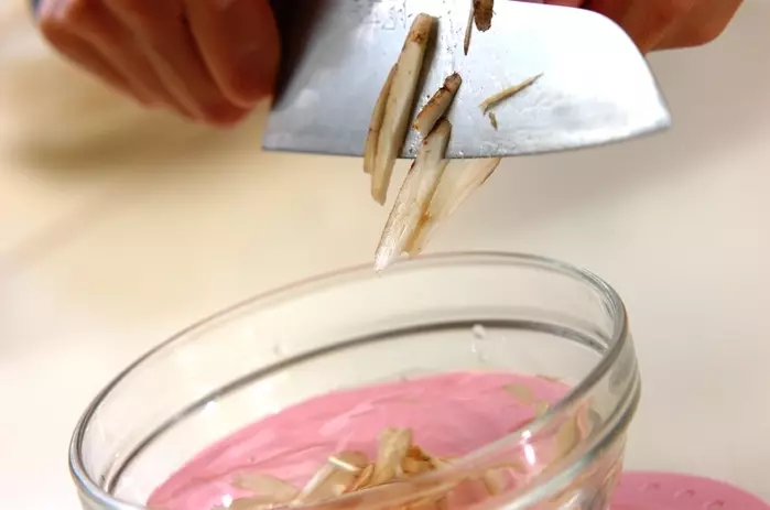 鶏ゴボウ丼の下準備2