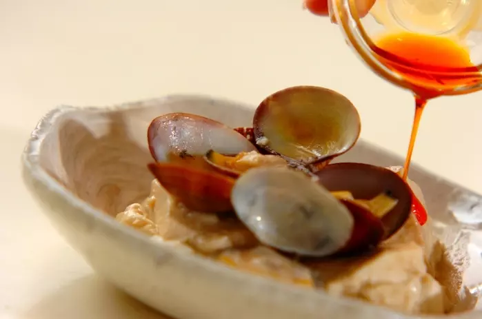 アサリと豆腐の紹興酒蒸しの作り方3