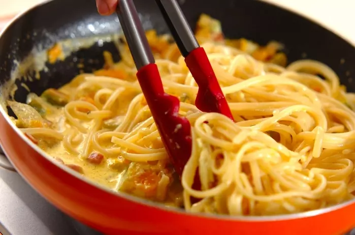 パンプキンクリームパスタの作り方4