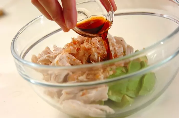 アボカドとささ身のポン酢サラダの作り方4