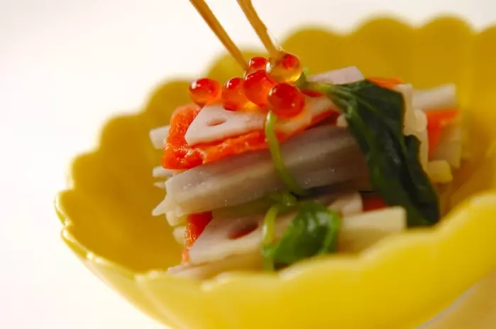 レンコンとスモークサーモンのマリネの作り方2