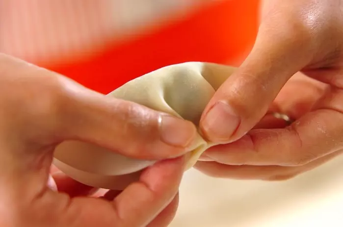 小松菜たっぷり餃子の作り方2