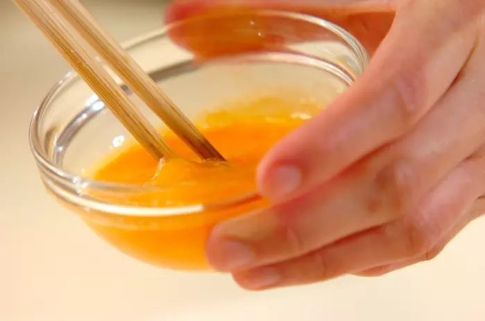 かき玉スープの下準備1