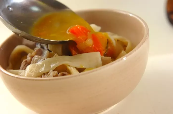 煮とかしカボチャのほうとうの作り方3