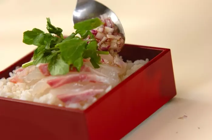 鯛のミモザ風ちらし寿司の作り方1