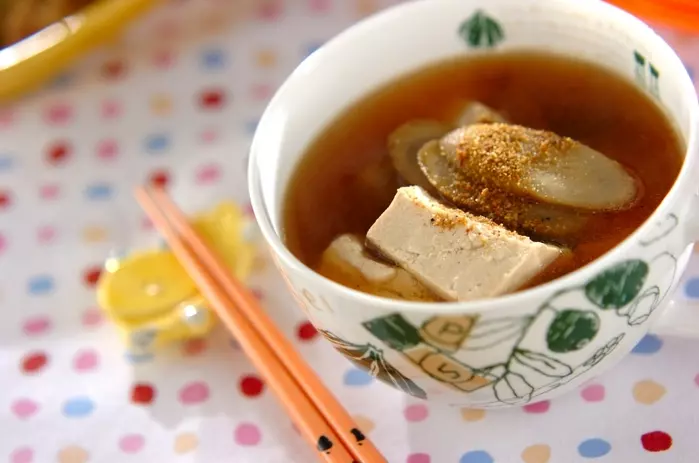 ゴボウと豆腐の雷汁