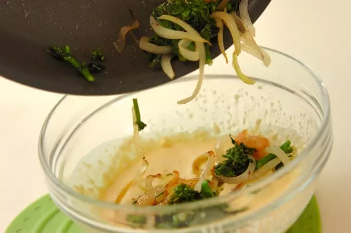 エビと菜の花のキッシュの作り方2