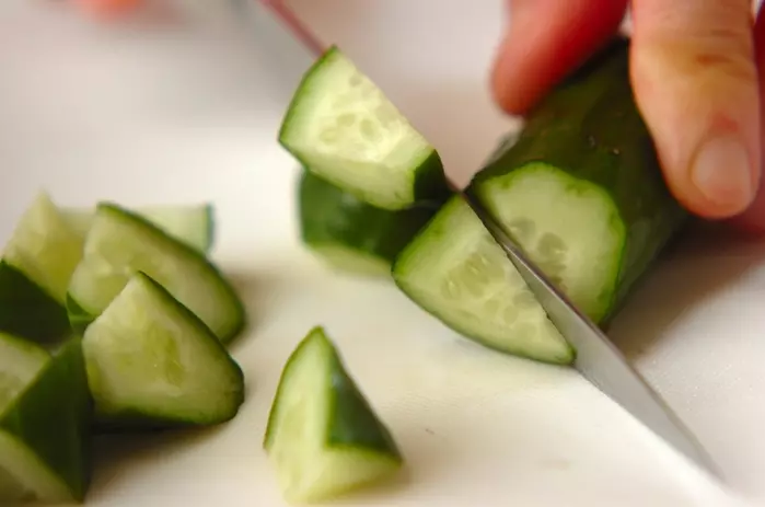 ミョウガとキュウリの甘酢漬けの作り方2