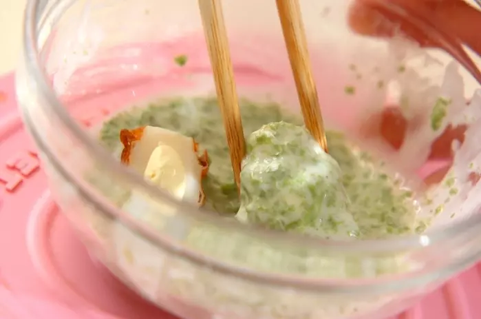チーズちくわのアオサフライの作り方2