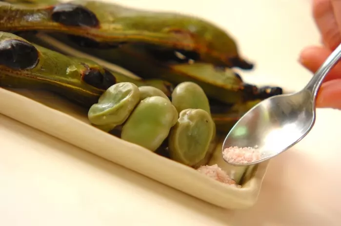 素焼きソラ豆の作り方2